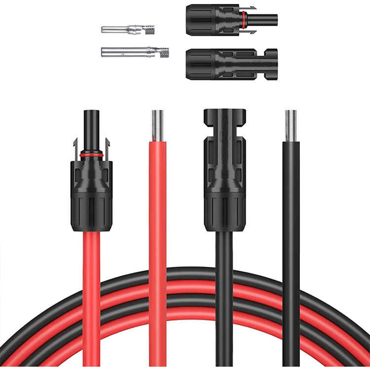 5 Feet 10AWG Solar Wire One End Bare One End Connector